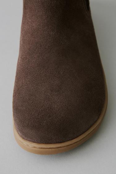 بوت جلدي BAREFOOT - بني الخاص بـ Zara