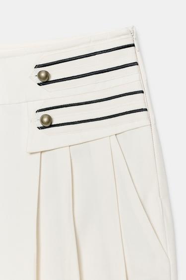 SHORT À PLIS ZW COLLECTION - Blanc cassé de Zara - Image 8