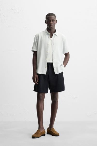 CAMICIA REGULAR FIT STRUTTURA - Bianco / Celeste di Zara
