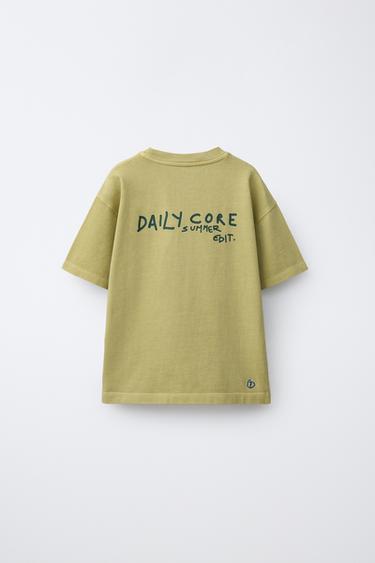 SLOGAN T-SHIRT - washed green by Zara - Image 1