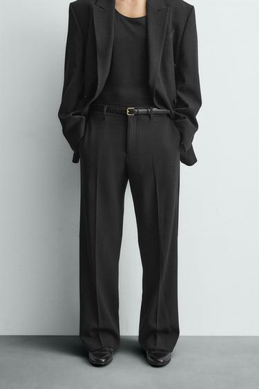 LIMITED EDITION PINSTRIPED SUIT TROUSERS - Black by Zara