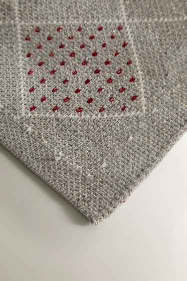 CHILDREN'S CHENILLE CHRISTMAS BLANKET - Green by Zara - Image 1