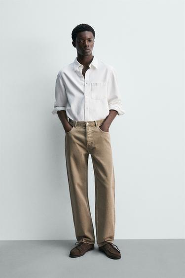 STRAIGHT-LEG JEANS - Brown / Taupe by Zara - Image 0