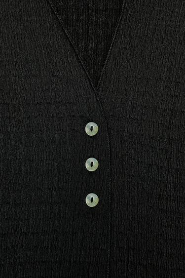 TEXTURED CROPPED JACKET - Black by Zara - Image 6