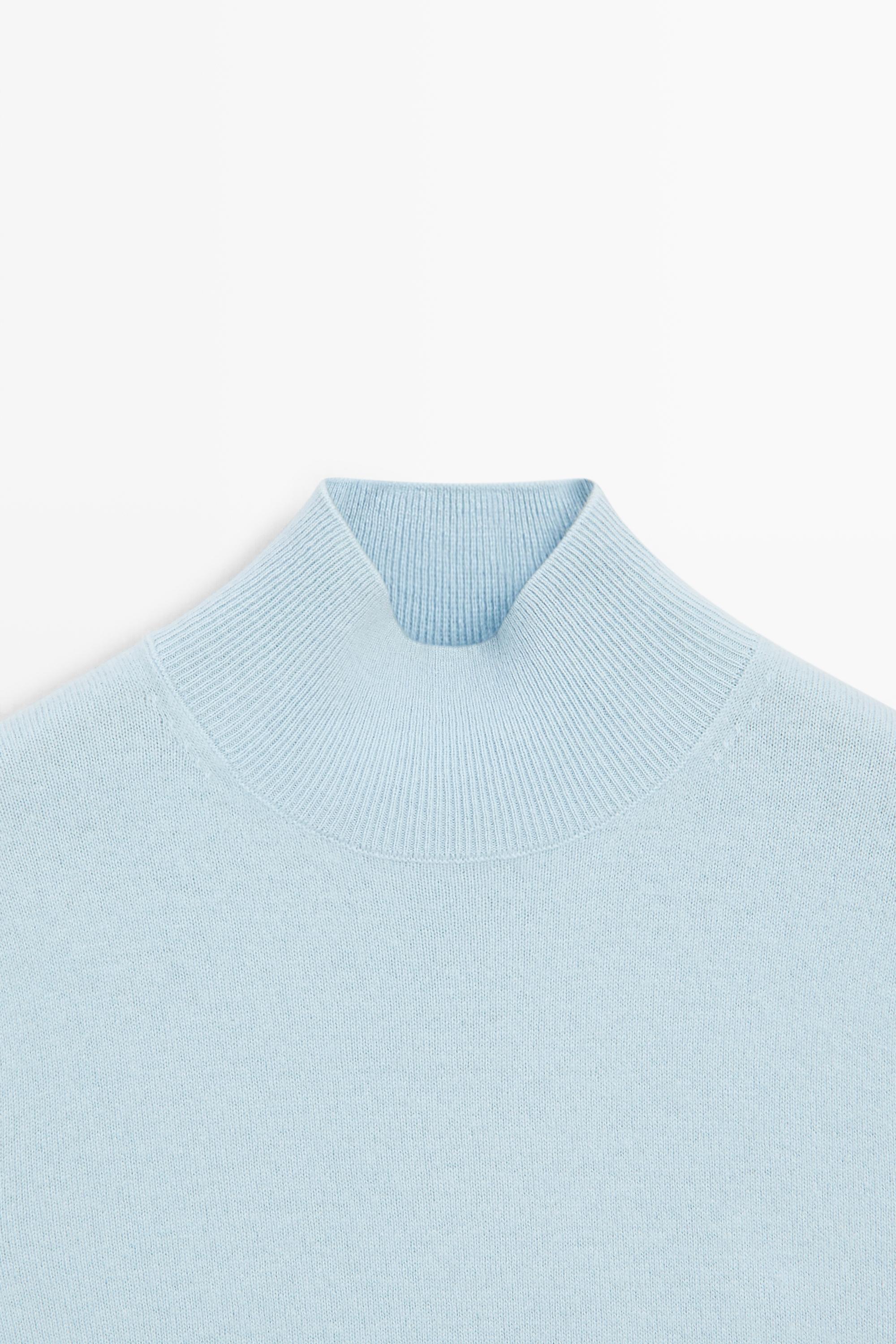 Pull en maille à manches courtes, mélange laine et cachemire