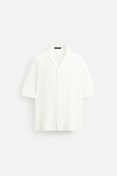 CAMISA ESTRUCTURA LAVADA - Blanco roto de Zara