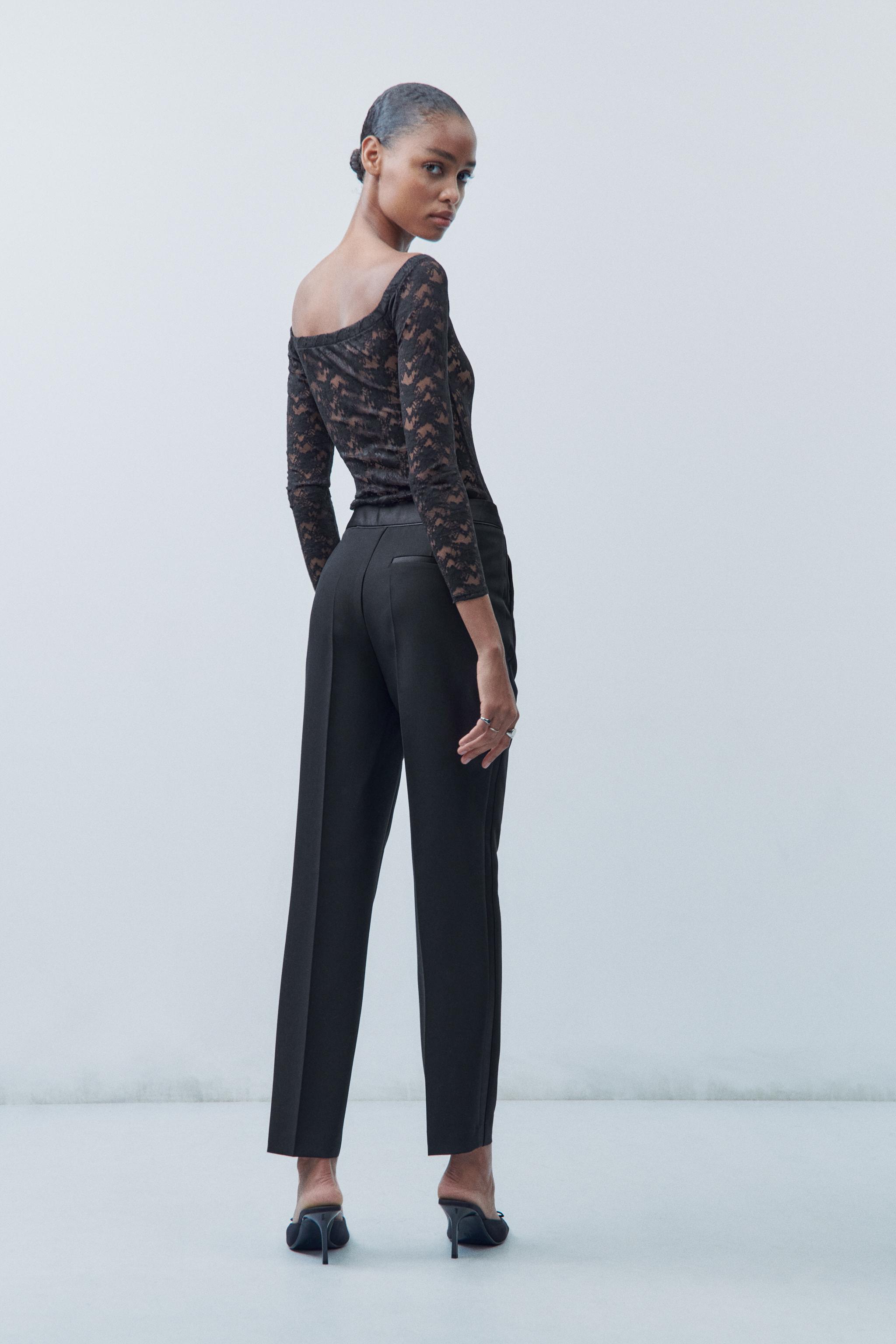 Zara black 2024 lace trousers