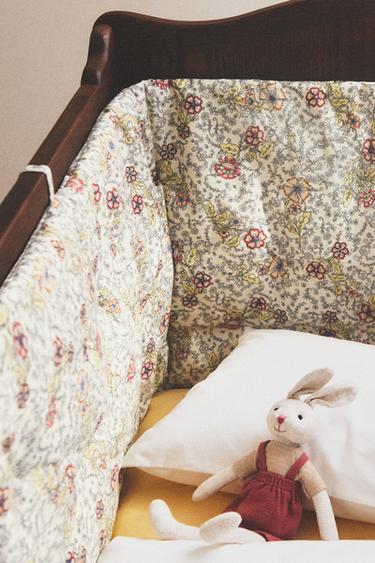 FLORAL BABY COT BUMPER COVER - Light beige by Zara - Image 4