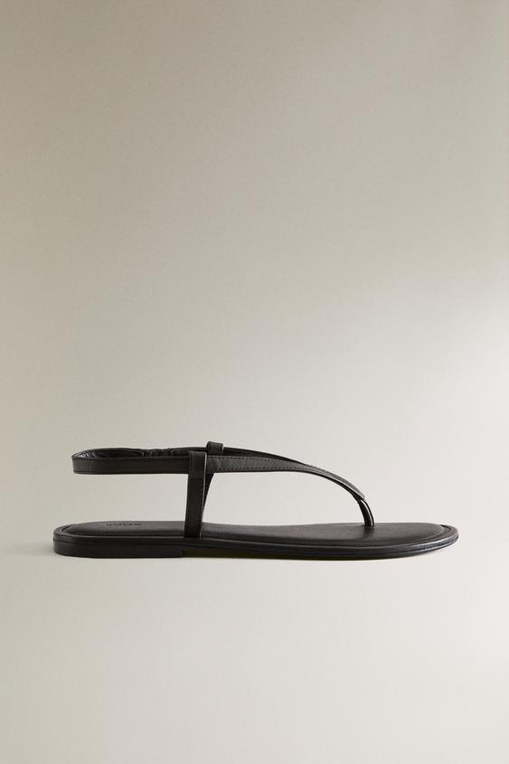 フラット レザーサンダルブラウン0Zaraのフラット レザーサンダル - ブラウン - 画像 0