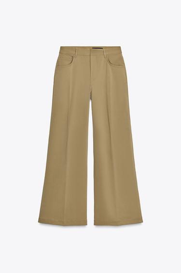 PANTALÓN VOLUMEN ZW COLLECTION - Tostado de Zara