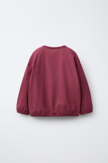 T-SHIRT BRODERIES CONTRASTE - Bordeaux de Zara - Image 1