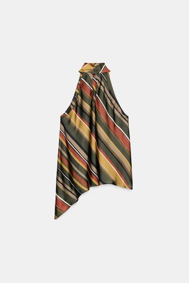 TOP RAYURES ASYMÉTRIQUE - Multicolore de Zara - Image 6