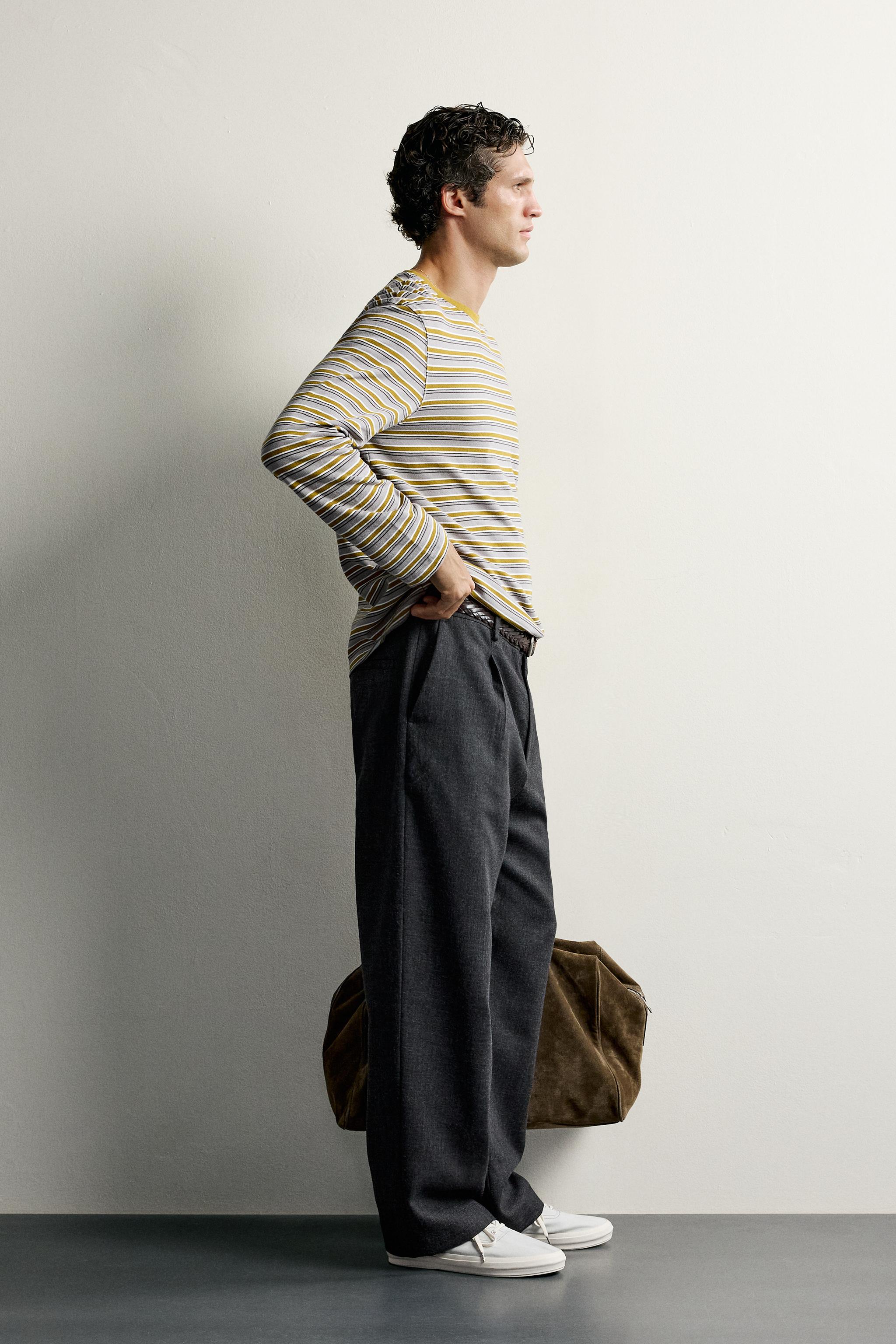 Regular Fit Striped Jacquard T-Shirt
