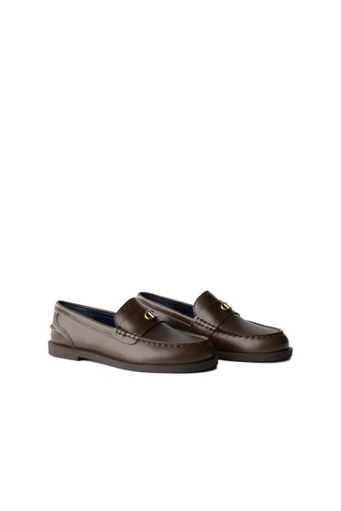 Zara CHAMPION ® X ZARA LEATHER LOAFERS - Brown