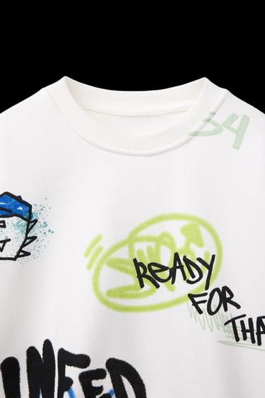 GRAFFITI SWEATSHIRT - Oyster-white by Zara