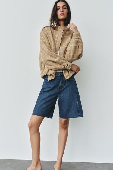 CHECK BOMBER JACKET - Beige by Zara