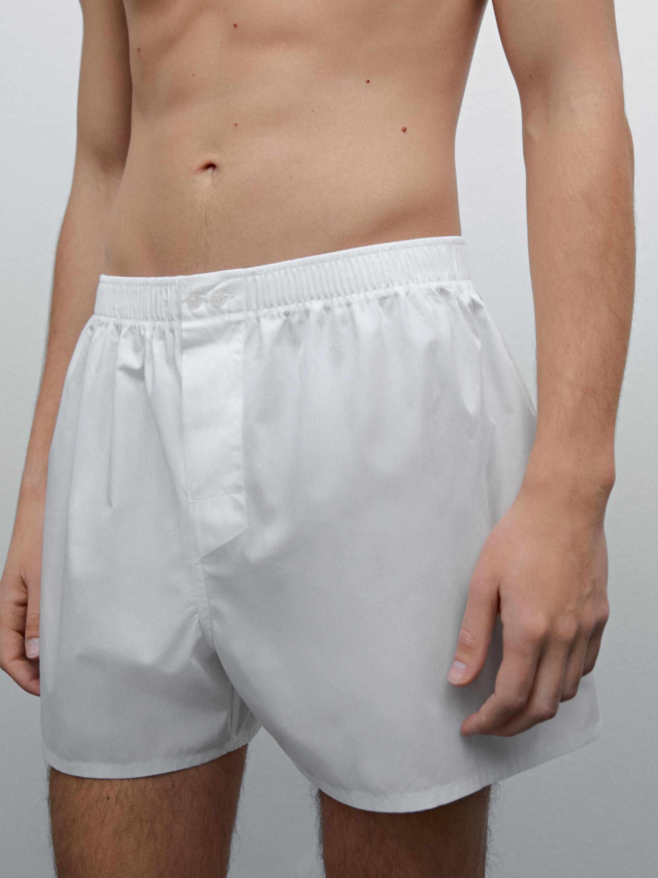 Plain 100% cotton boxers - White | ZARA United States