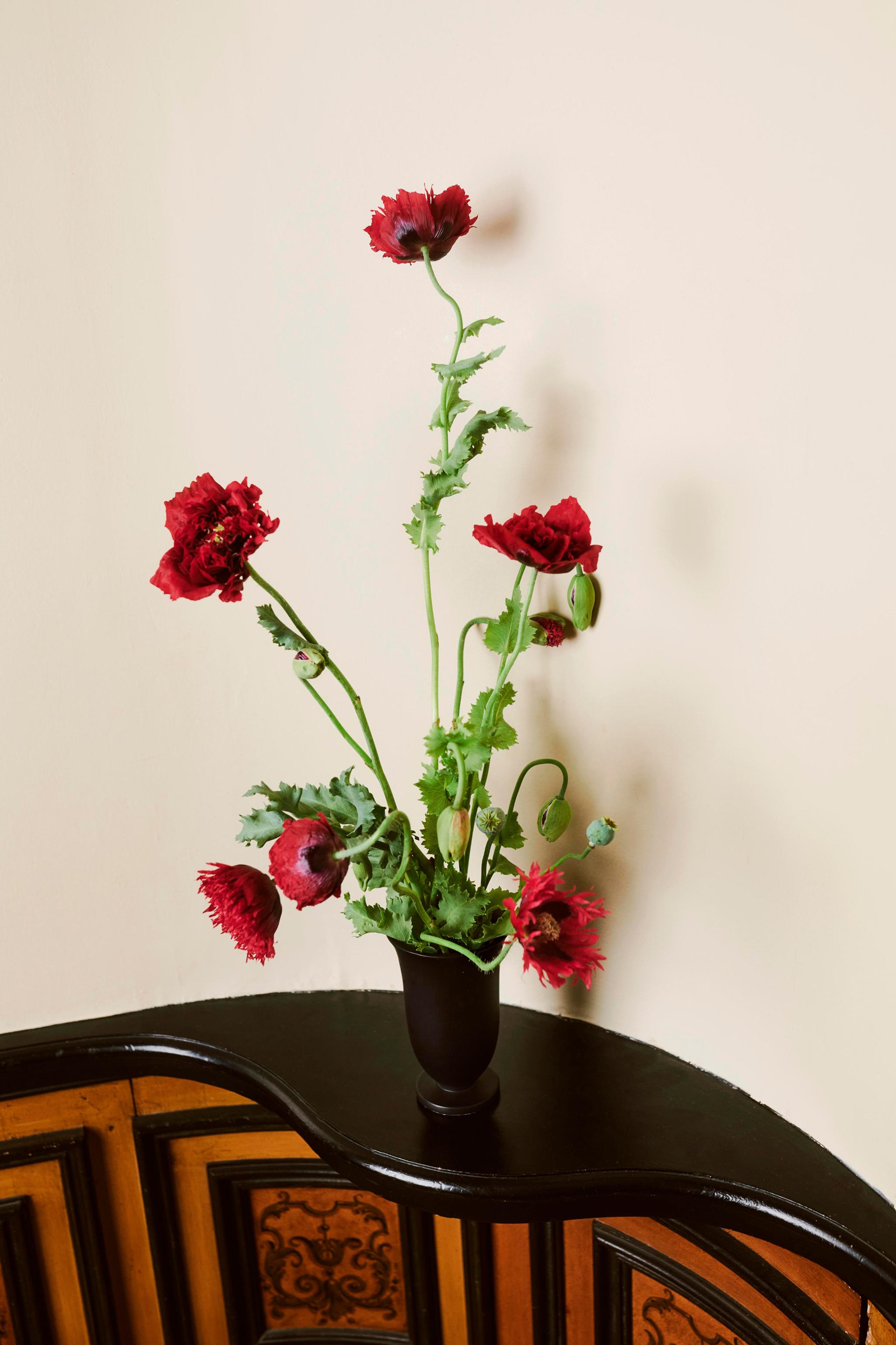 STONEWARE PEDESTAL VASE | STUDIO MARY LENNOX — Black