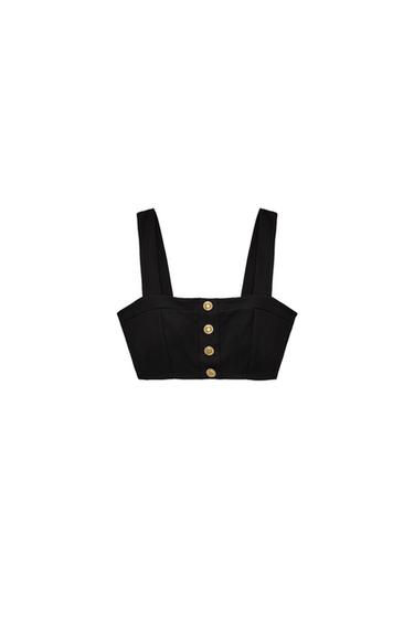 BUTTONED OTTOMAN KNIT TOP