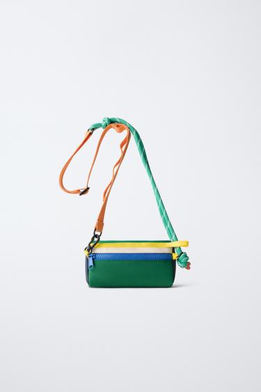 РАЗНОЦВЕТНАЯ СУМКА С ПЛЕЧЕВЫМ РЕМНЕМ — Зеленый от Zara