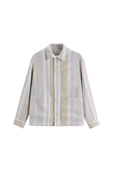 STRIPED TEXTURED OVERSHIRT
