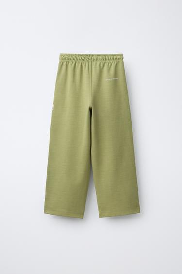 STRAIGHT INTERLOCK PLUSH TROUSERS - washed green by Zara - Image 1