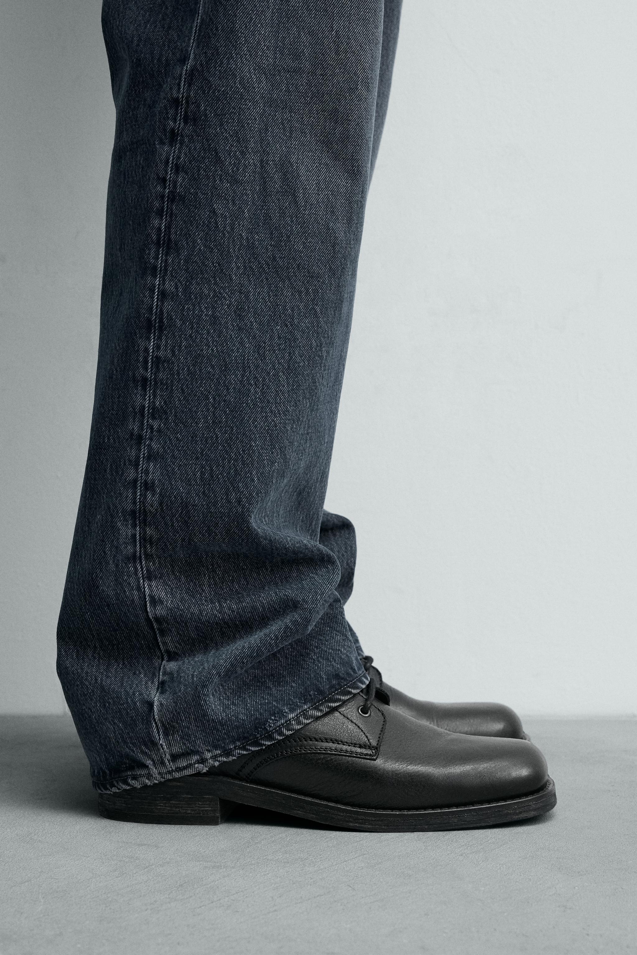 BOTTES À LACETS EN CUIR