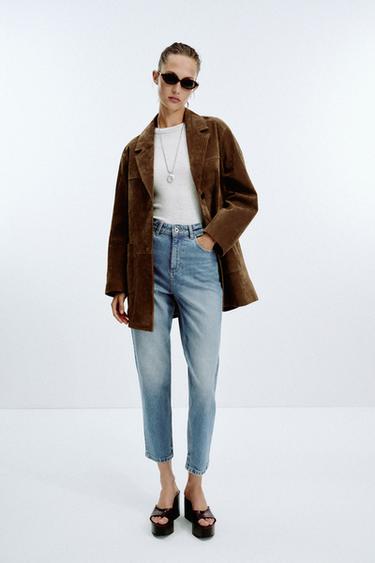 Z.01 MOM FIT COMFORT HIGH-WAIST JEANS - Mid-blue by Zara