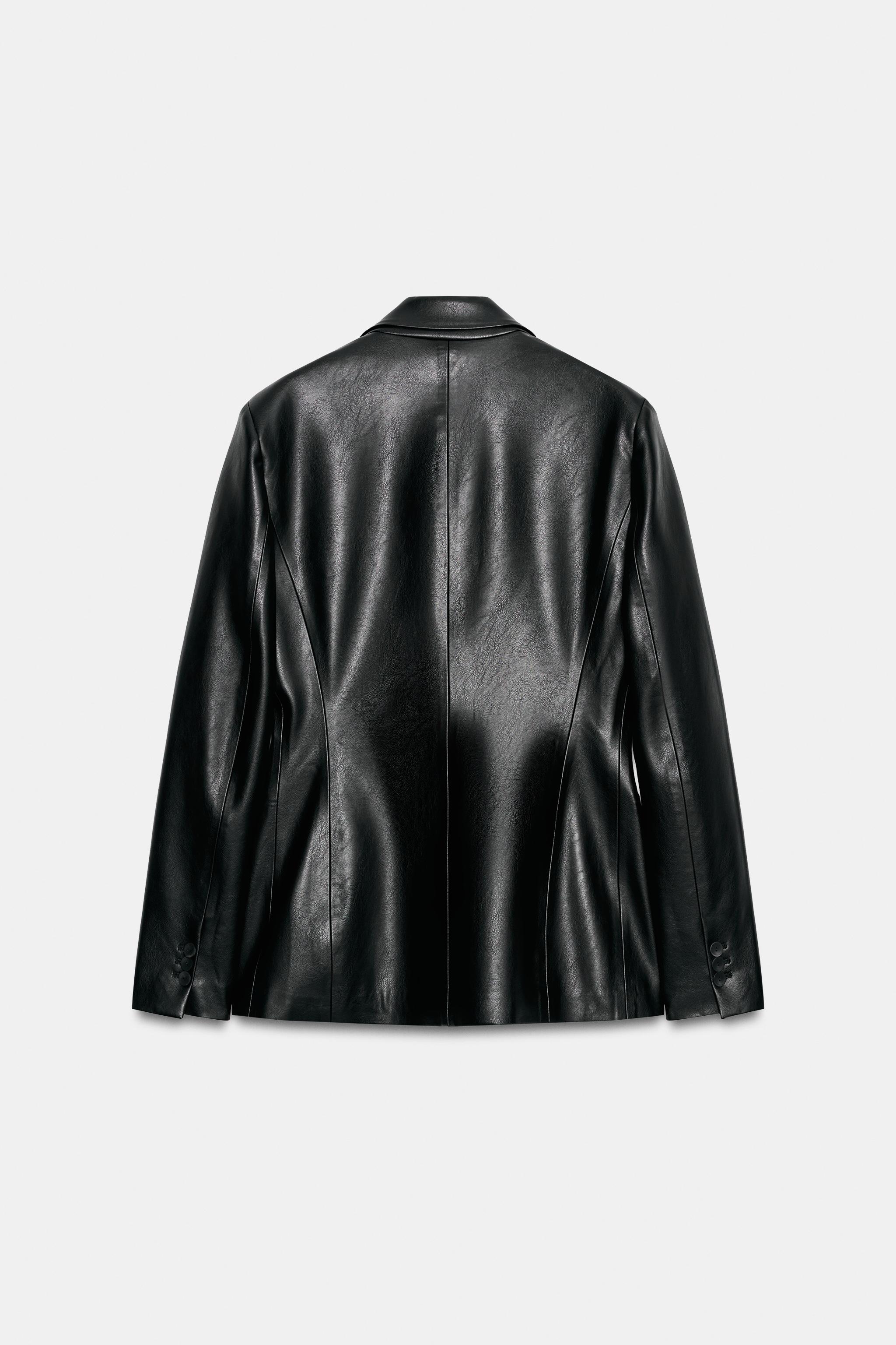 VESTE CROISÉE MATIÈRE SYNTHÉTIQUE