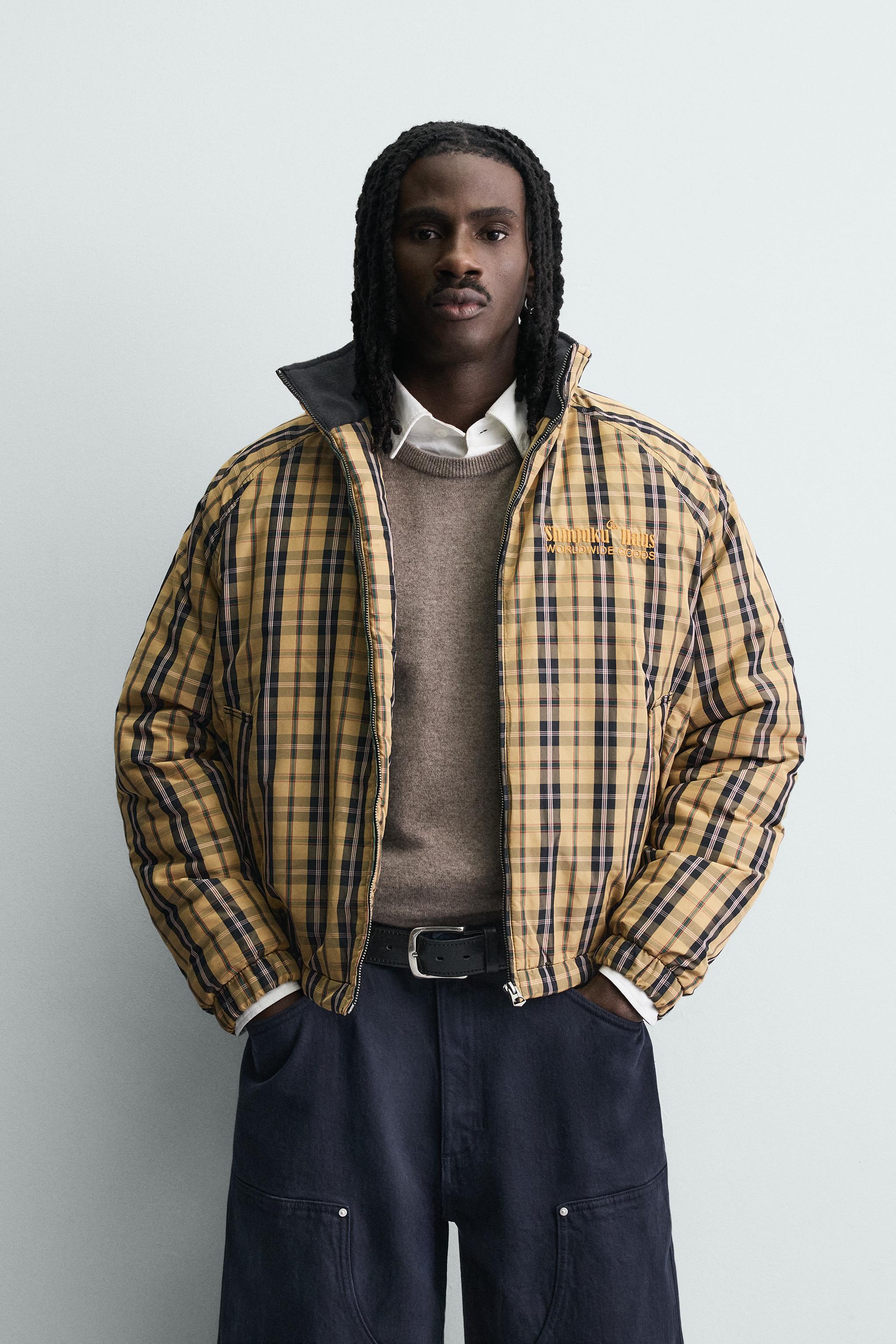 CHECK BOXY FIT JACKET - Yellow | ZARA Singapore