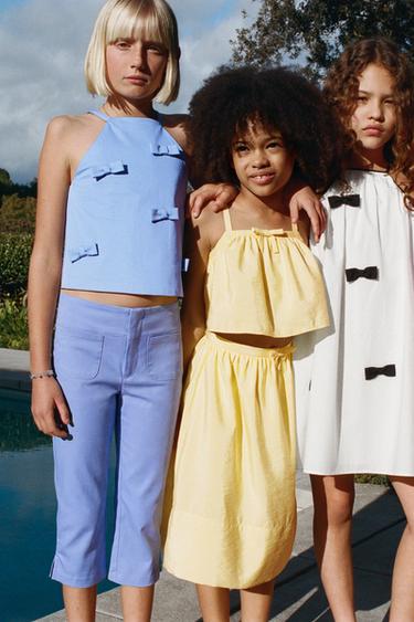 بنطلون كابري بفتحات - أزرق by Zara