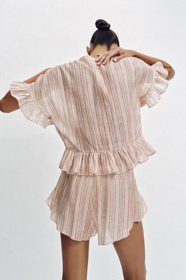 BLOUSE À RAYURES ET VOLANTS - rayures de Zara - Image 5