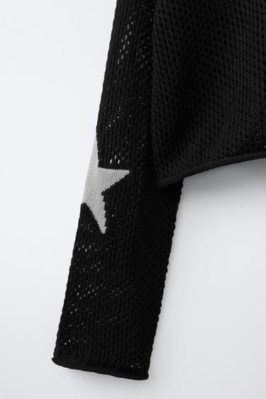 PULL EN MAILLE À CAPUCHE ÉTOILE - Noir de Zara - Image 3