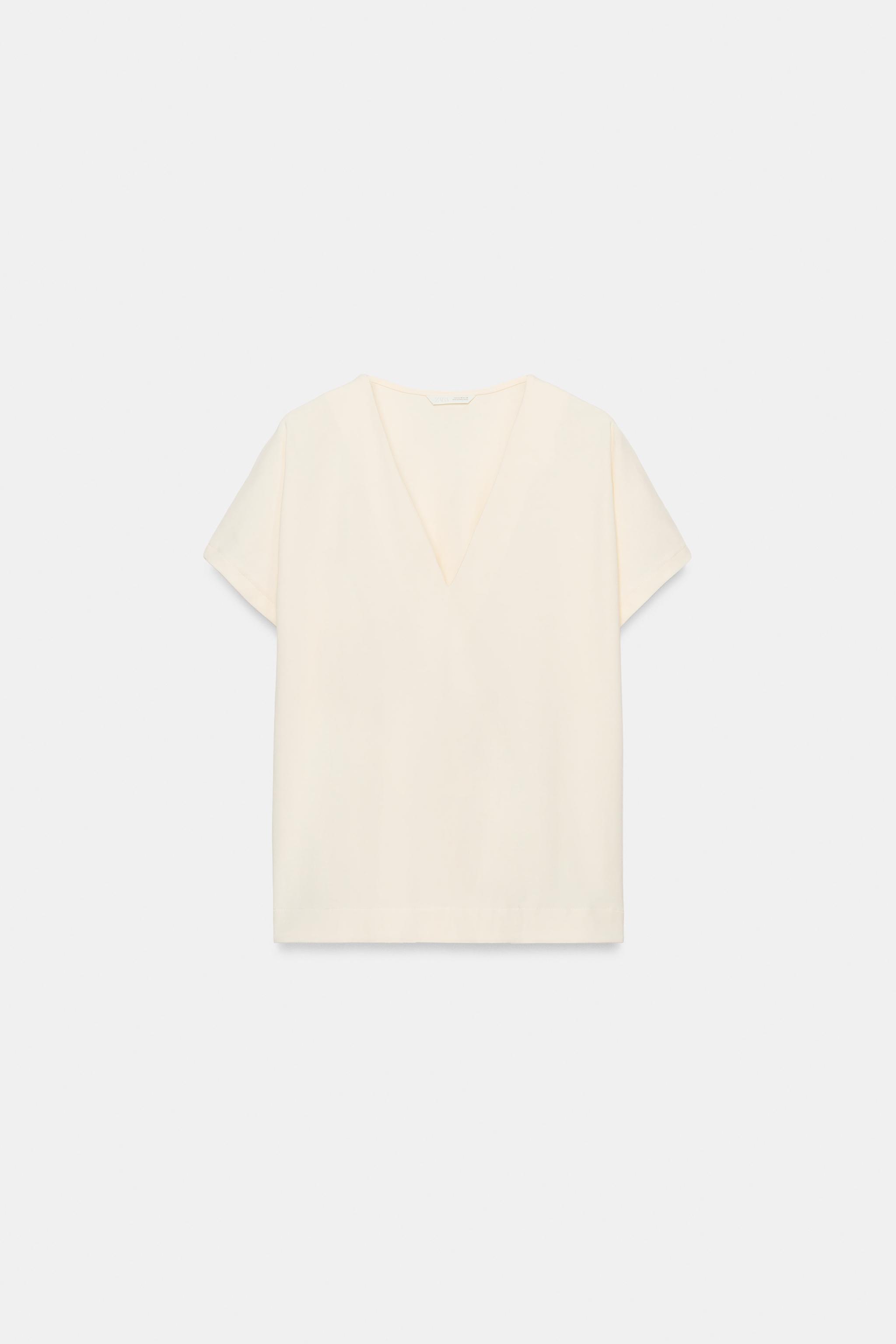 V-NECK T-SHIRT - Yellow | ZARA United States