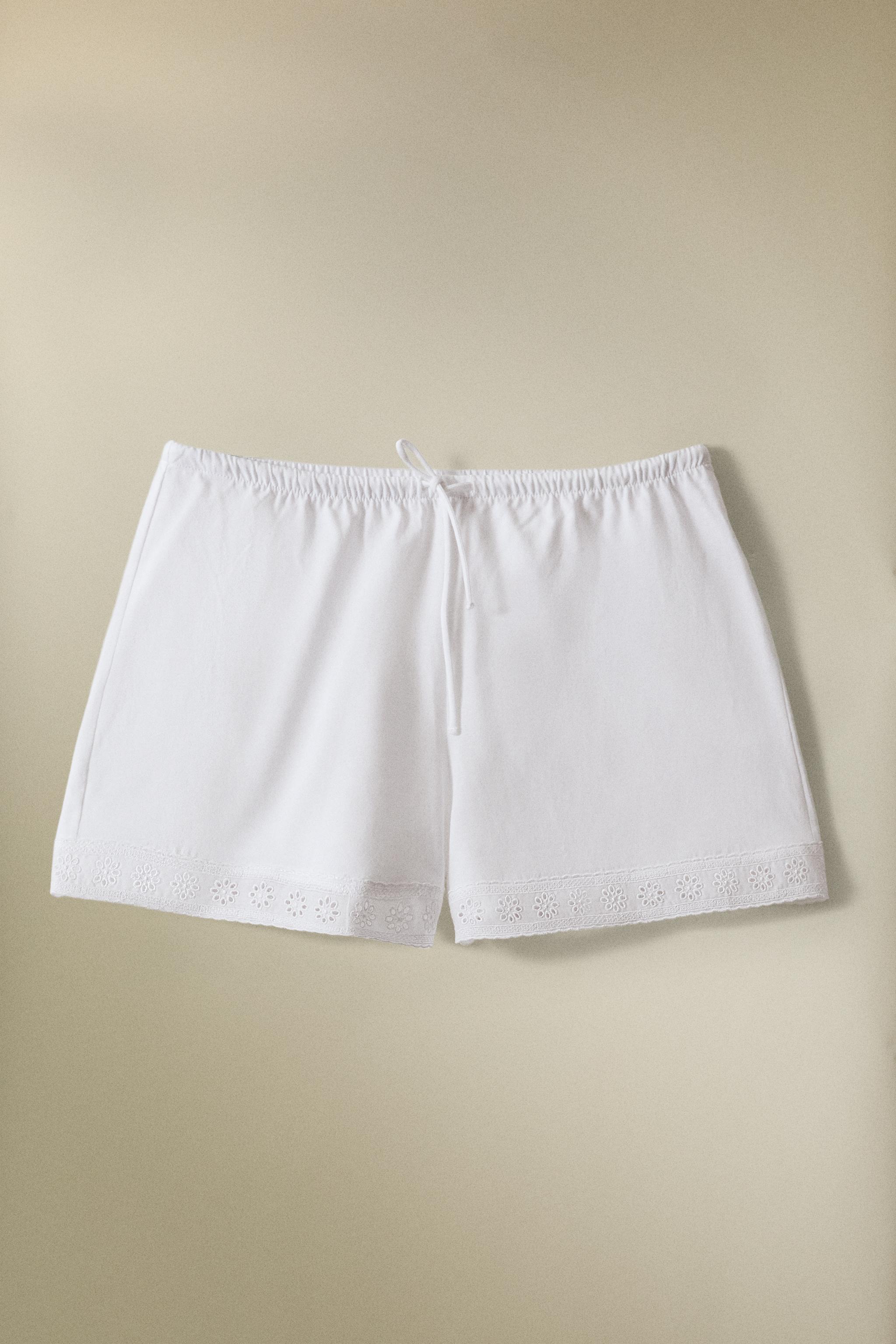 ⭐️未使用近い⭐️CC 24SSコットン　ショートパンツ 38 白 レース コットン ショートパンツ - ホワイト | ZARA Japan / 日本