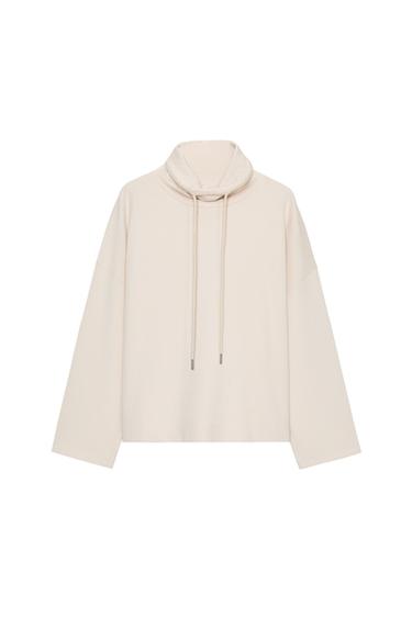 WASHED-EFFECT INTERLOCK SWEATSHIRT - Ecru by Zara