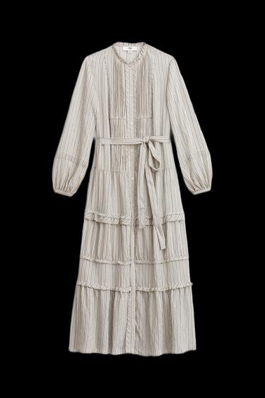 Zara ROMANTIC DRESS WITH BELT LIMITED EDITION - striped