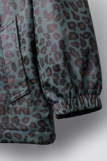 RUBBERISED ANIMAL PRINT WATER RESISTANT RAINCOAT WITH FLEECE LINING - Petrol blue by Zara - Image 5