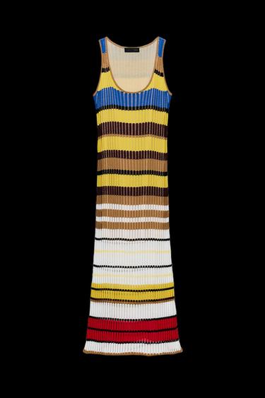 LONG STRIPED KNIT DRESS - Multicoloured by Zara - Image 0