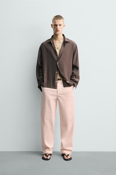 CAMISA RELAXED FIT FLUIDA - Marrón de Zara - Imagen 0
