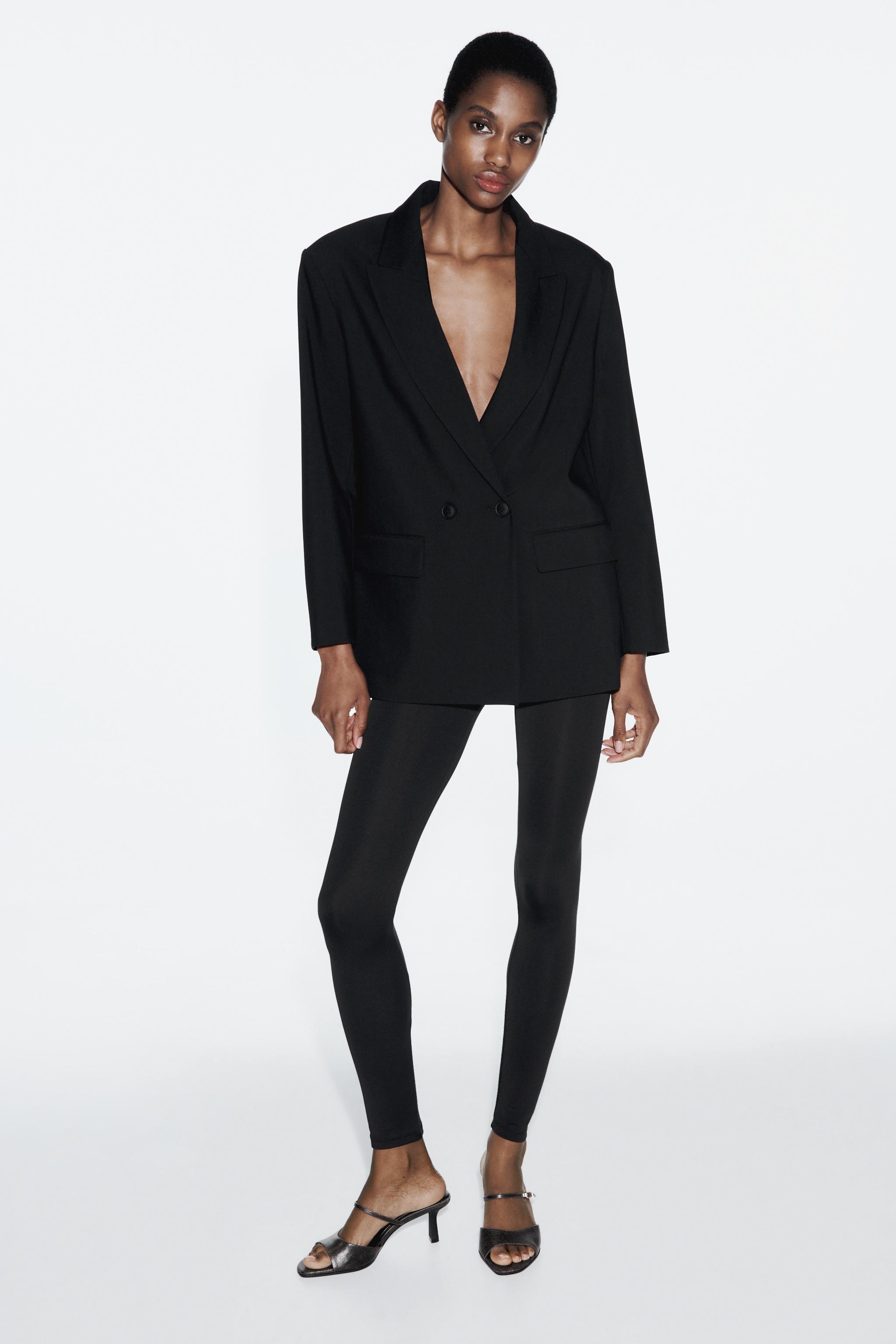 Zara Cashmere knit leggings black size 9-12 months new