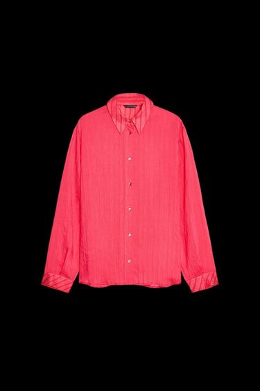 GESTREIFTES HEMD AUS WEBSTOFF - Pink von Zara - Bild 0