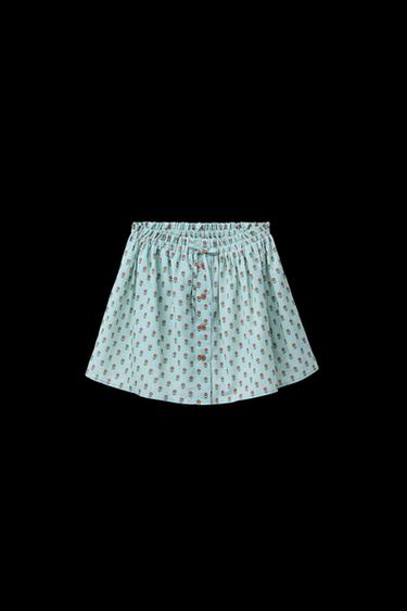 Zara FLORAL PRINT SKIRT - Sea green - Image 0