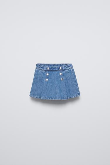 FALDA BERMUDA DENIM - Azul medio de Zara