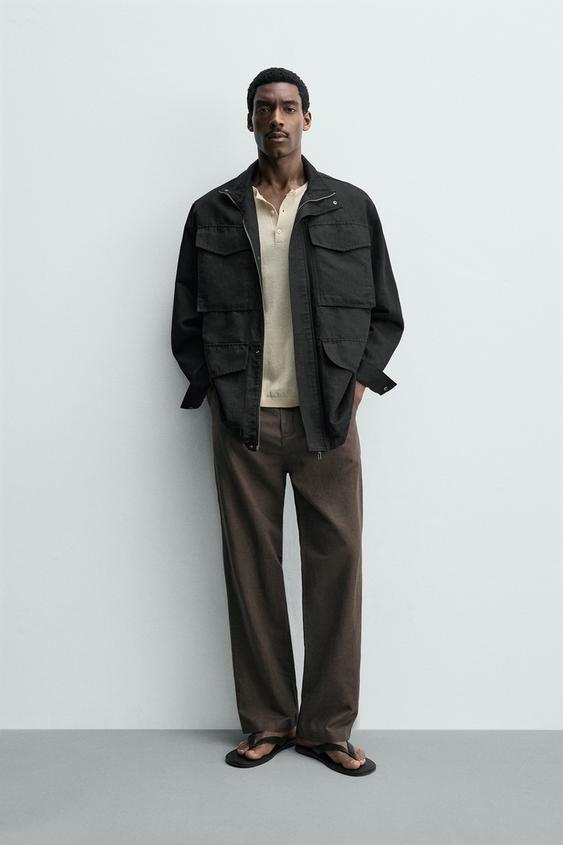 WASHED UTILITY POCKET OVERSHIRT from Zara - $129