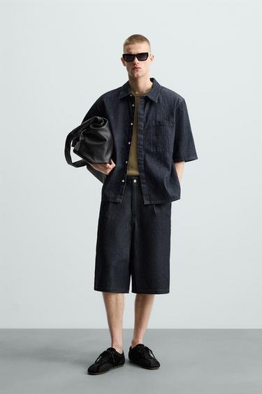CAMISA DENIM RELAX FIT - Azul da Zara - Imagem 0