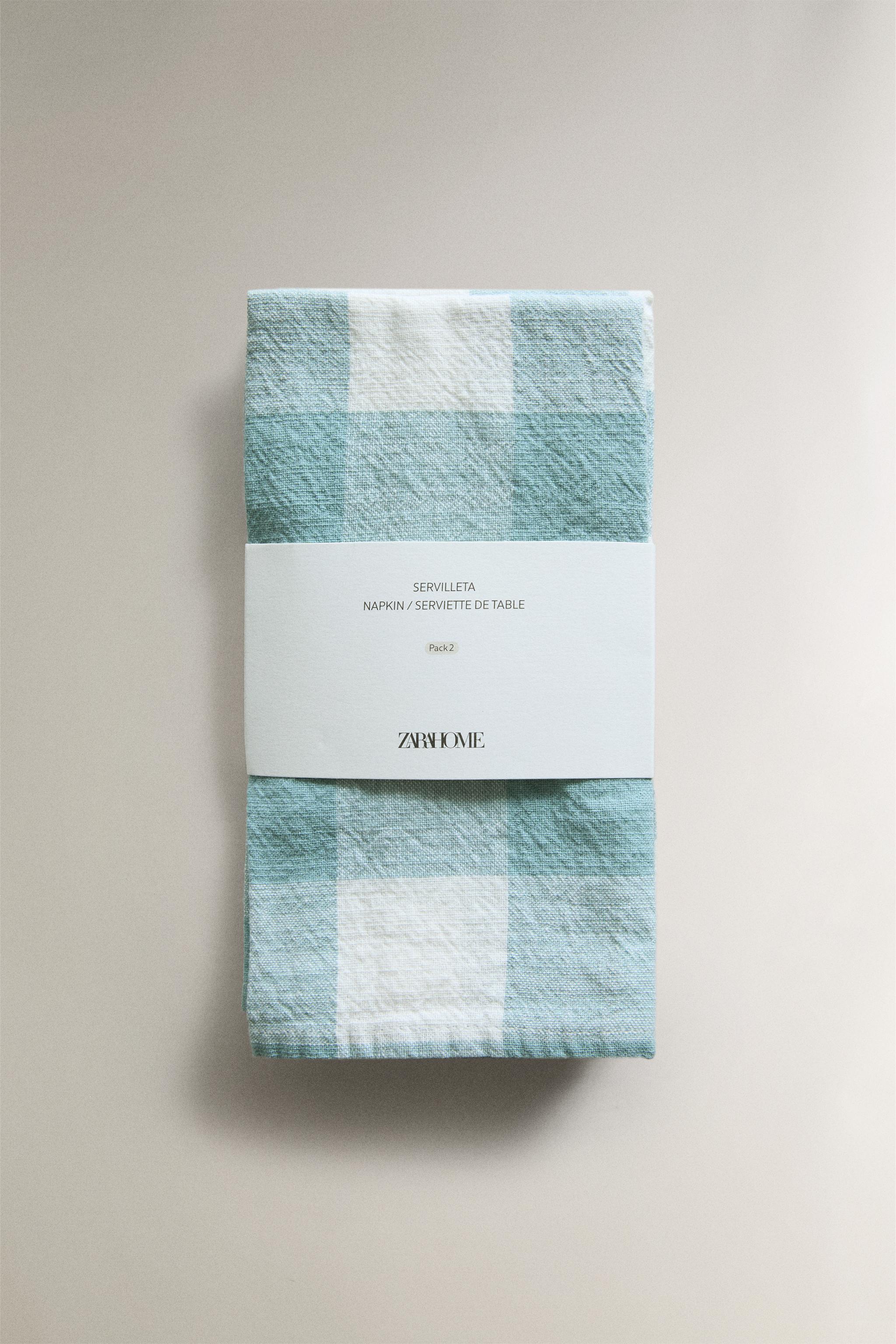 COTTON CHECK NAPKINS (PACK OF 2)