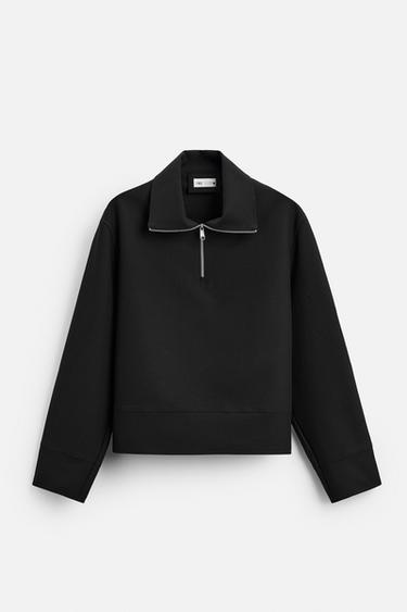 SWEAT COL ZIPPÉ TECHNIQUE - Noir de Zara - Image 5