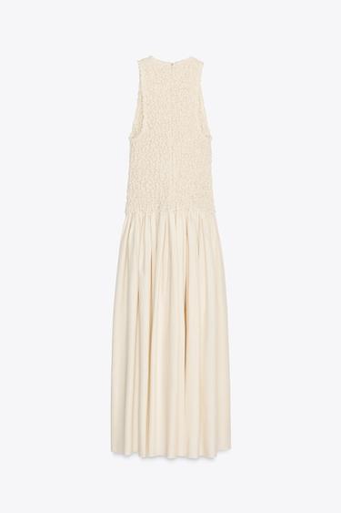CONTRAST DRESS X FANGLU LIN - Ecru by Zara - Image 3