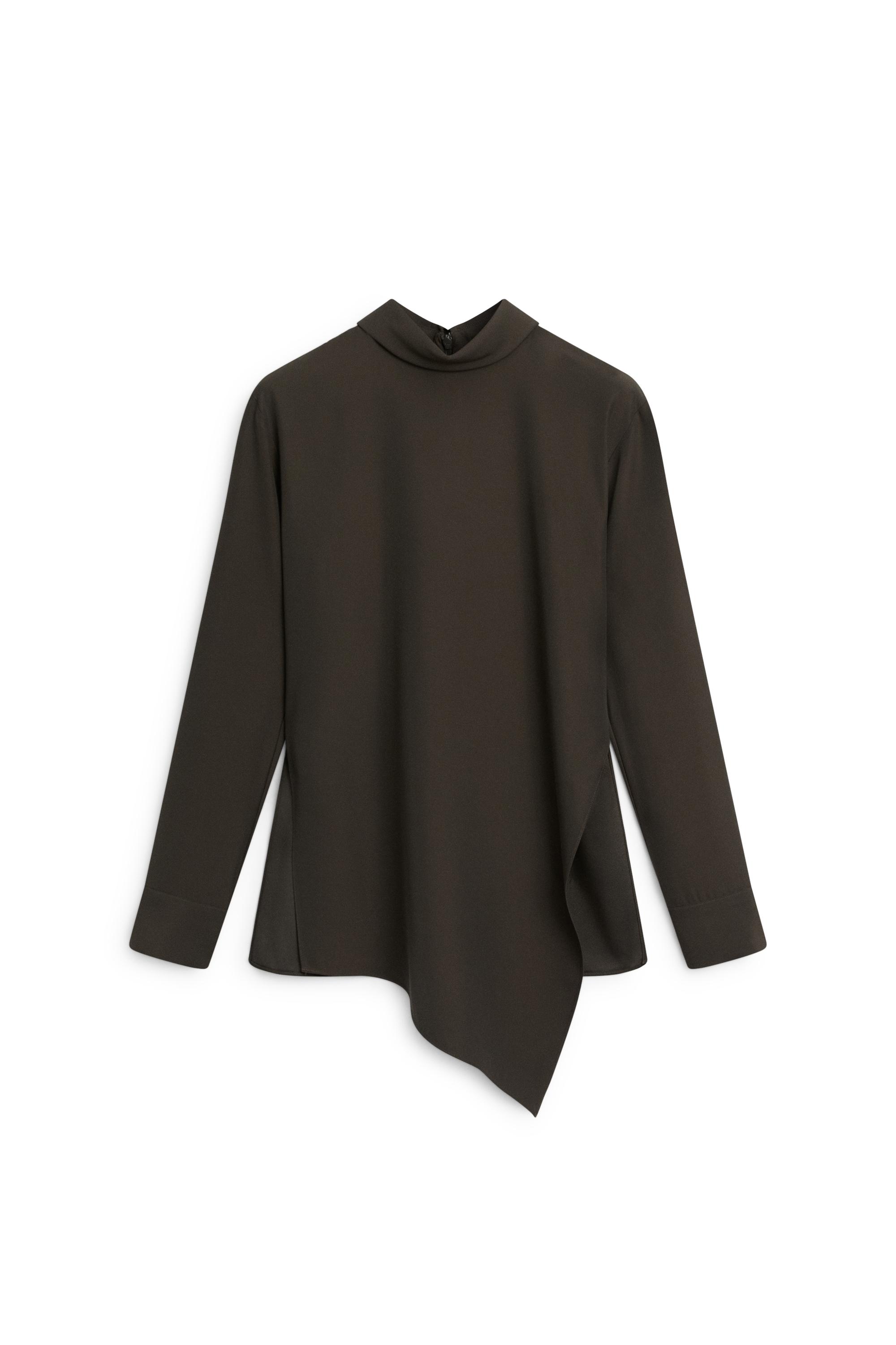 Flowing high neck asymmetric blouse - LIMITED EDITION